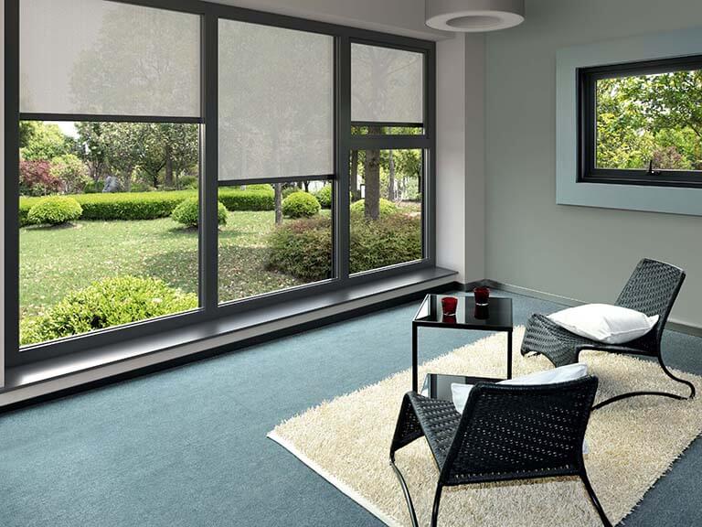 Tuchverschattung an mehreren Fenstern