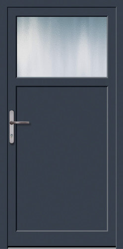 Ansicht Haustür blau