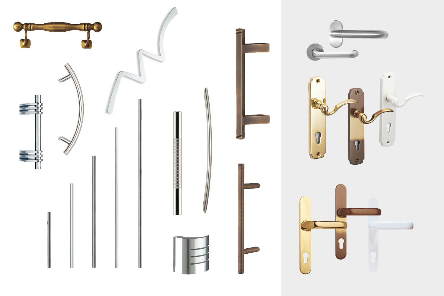 Grafik verschiedener Türgriffe