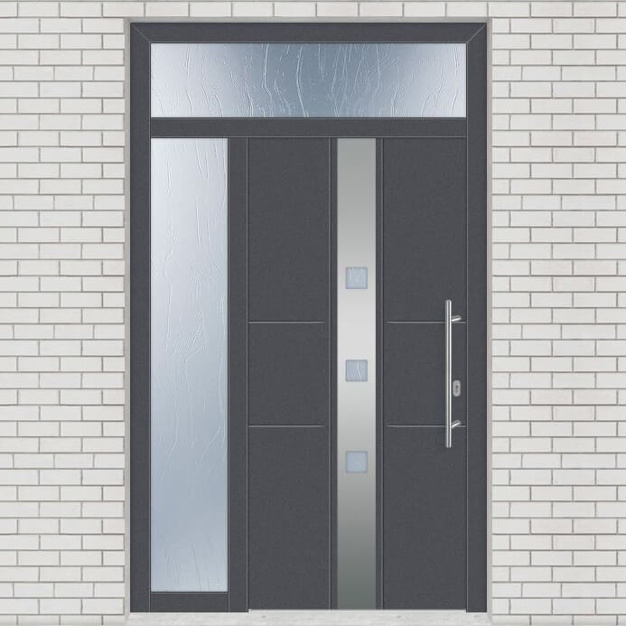 Haustür mit Gotikglas