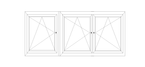 Zeichnung 3-flügeliges Dreh-Kipp Fenster